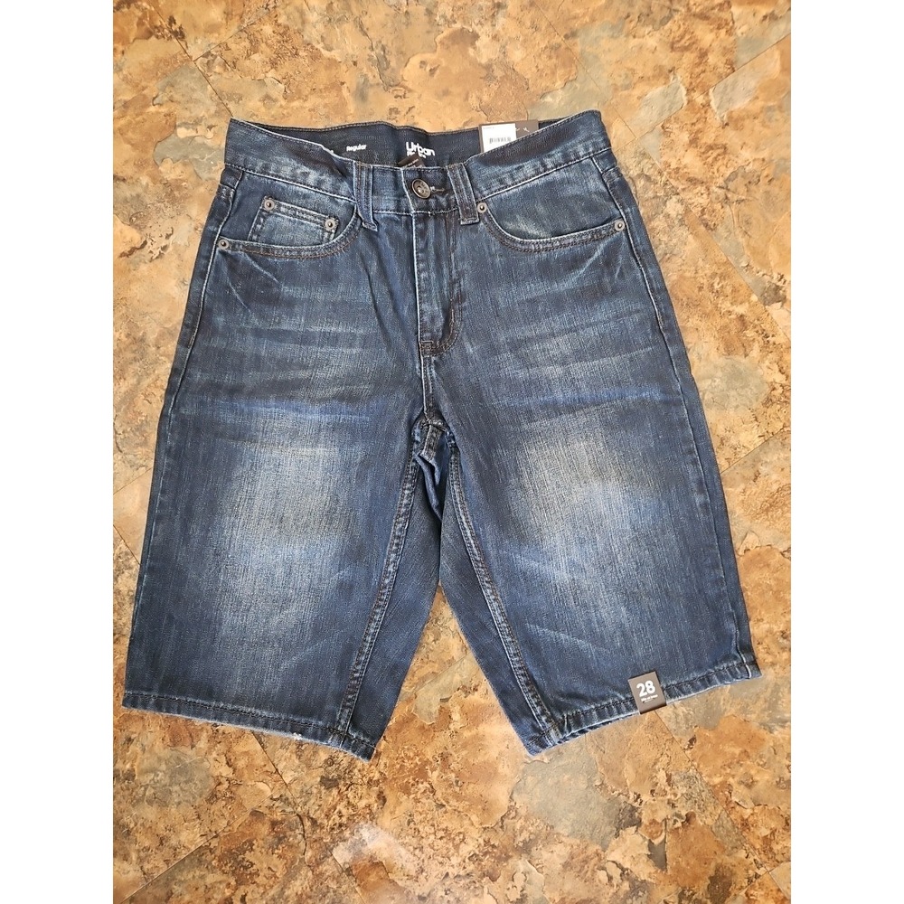 Urban Pipeline Jean Shorts Size 28R 960 vintage Wash Dark Denim Long NWT (A1141)